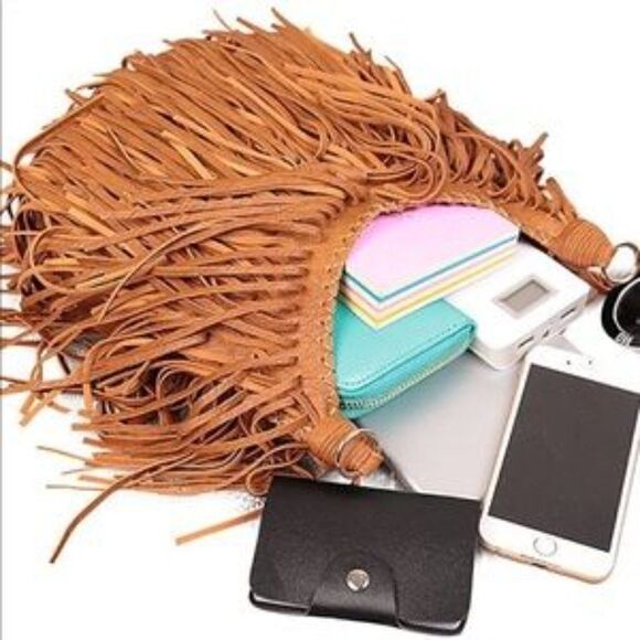 New Boho Fringed Shoulder Bag Tassel - Picture 4 of 8